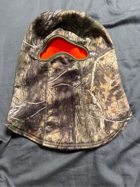 Worth Men's Camo Balaclava with Bright Orange Face Lining